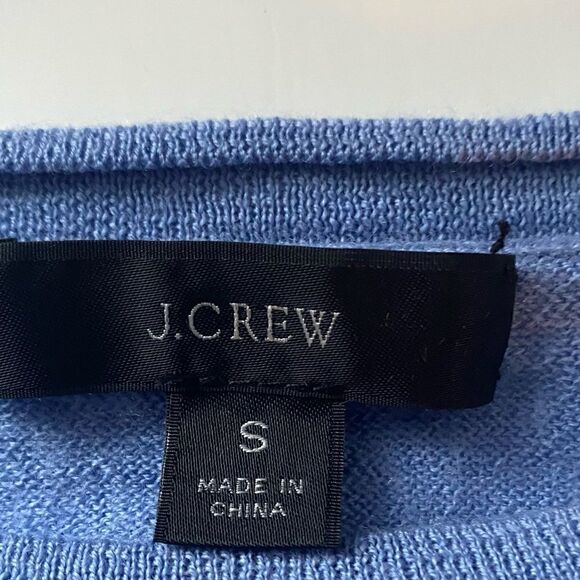 J. Crew Light Blue Merino Wool Lightweight Crewneck Sweater Size Small - Picture 2 of 6